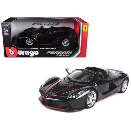 BBURAGO B  Ferrari LaFerrari F70 Aperta 1 by 24 Diecast Model Car; Black 26022BK